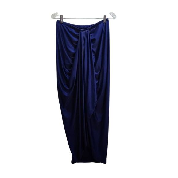SHEIN Royal Blue Draped Midi Skirt Size Large - Picture 1 of 11